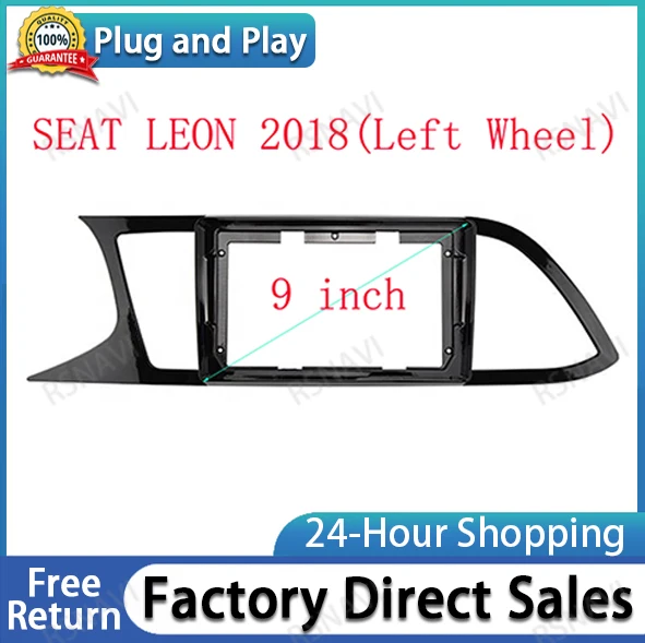 2Din Car DVD only Frame Audio Fitting Adaptor Dash Trim Facia Panel 9inch For SEAT LEON 2018(Left Wheel) Double Din Radio Player