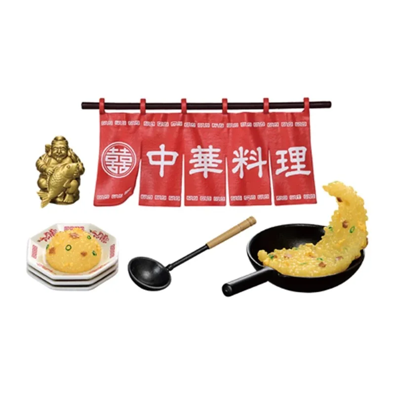 Rement escena en miniatura restaurante chino decoraciones de escritorio caja ciega arroz frito fideos fríos comercial juguetes coleccionables