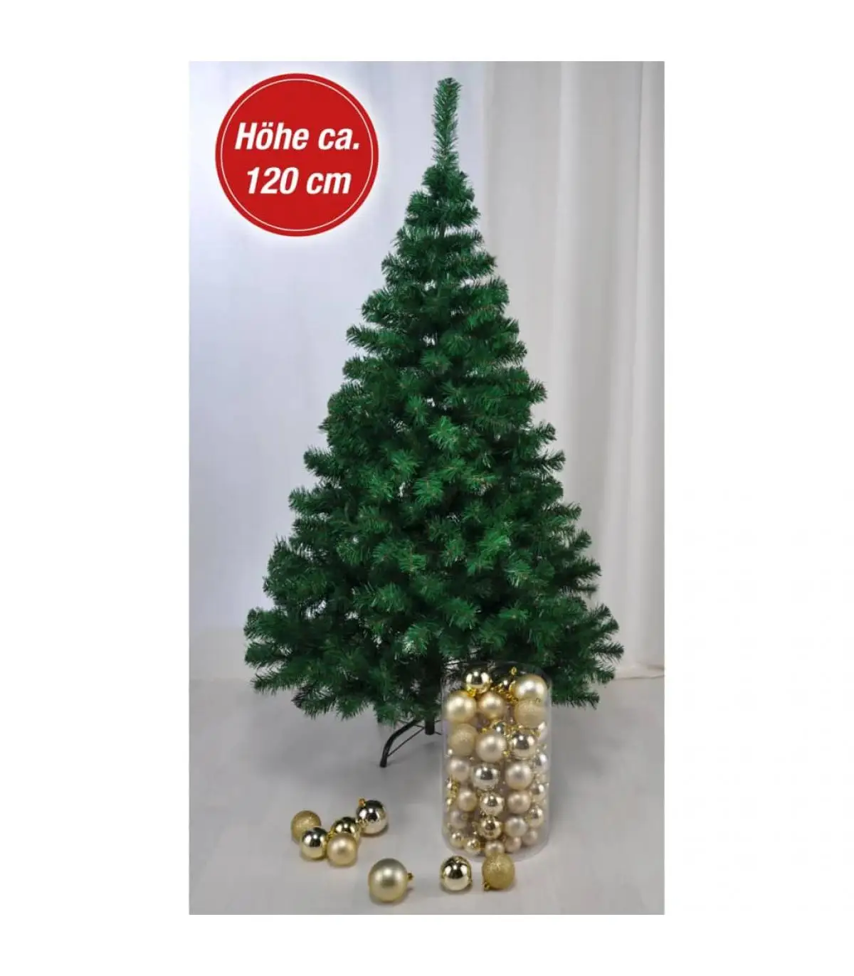 Christmas trees HI Christmas tree with green metal stand 120 cm