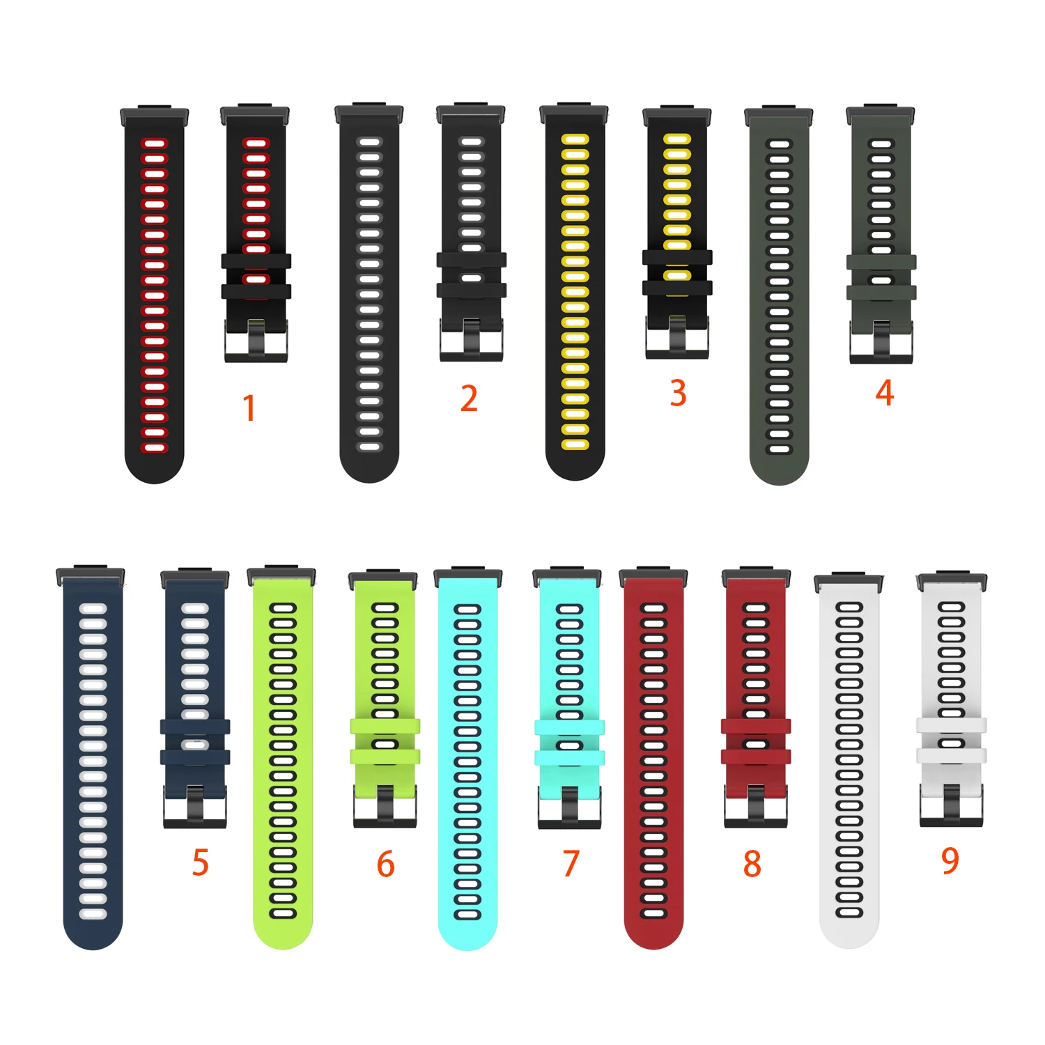 สีซิลิโคน2สี Breathable สำหรับนาฬิกา Huawei Fit2 FIT 2