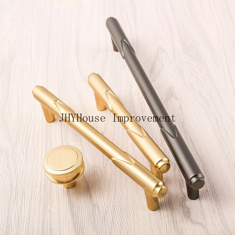 Zinc Alloy Door Handle Supply Light Luxury Wardrobe Drawer Cabinet Modern Simple Gold Cabinet Door Handle