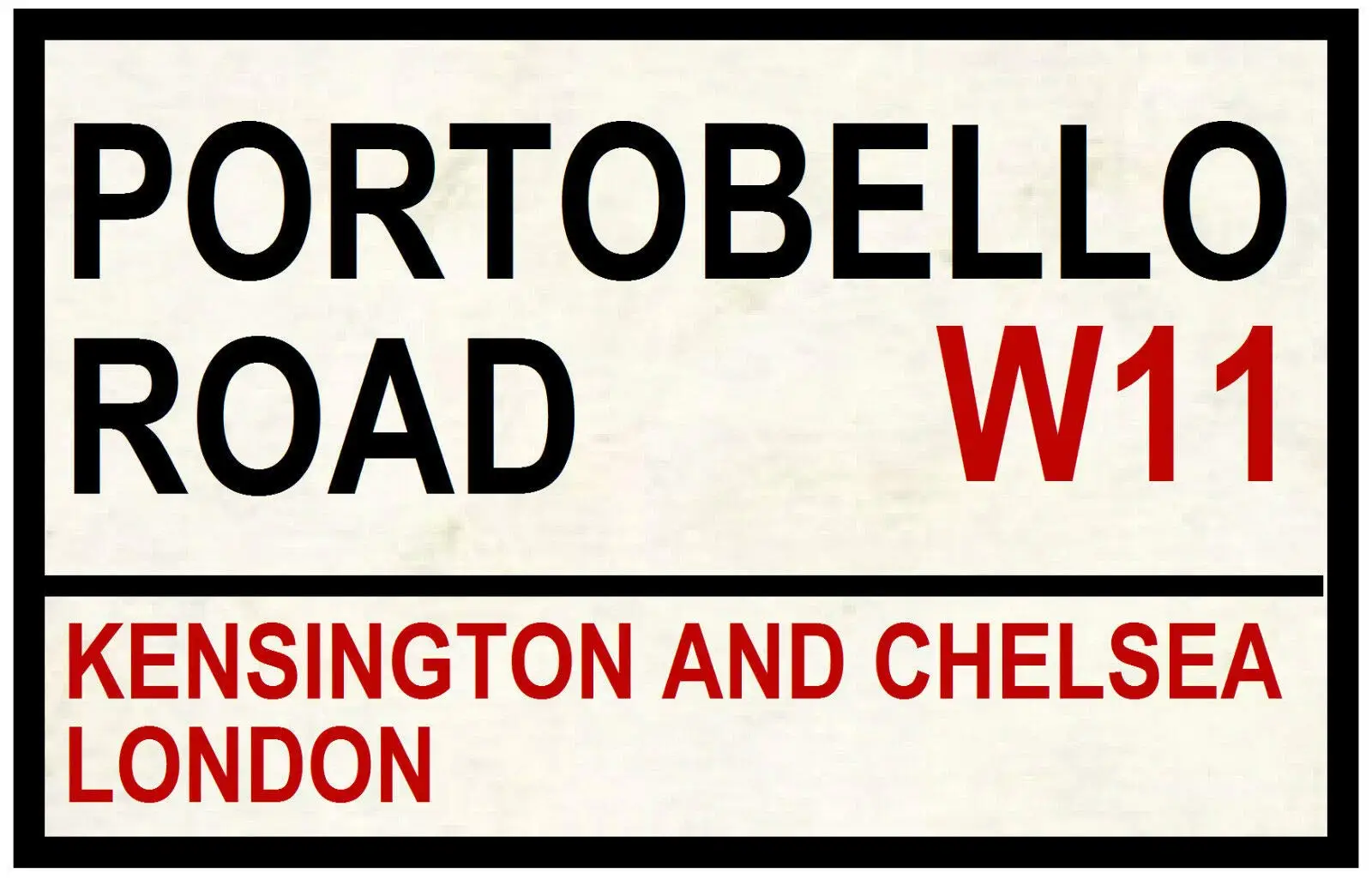 Letrero Metálico Estilo Vintage de Portobello Road W11 Londres, Decoración Retro de Pared de Kensington y Chelsea