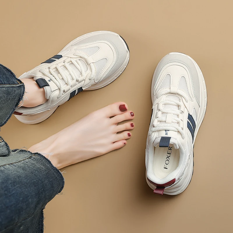 FOXER Women's Breathable Mesh Sneakers - Casual Sport Shoes