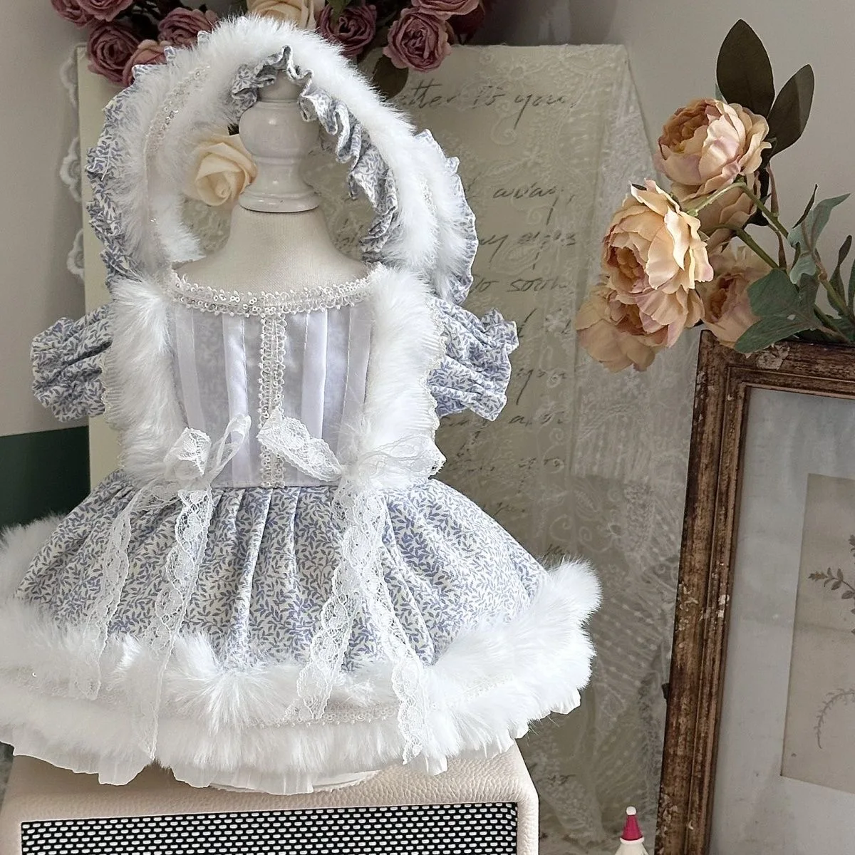 20CM 40CM Cotton Doll Clothes “Silver Leaf” Dress  50- 55cm Reborn Doll Clothes Free Shipping