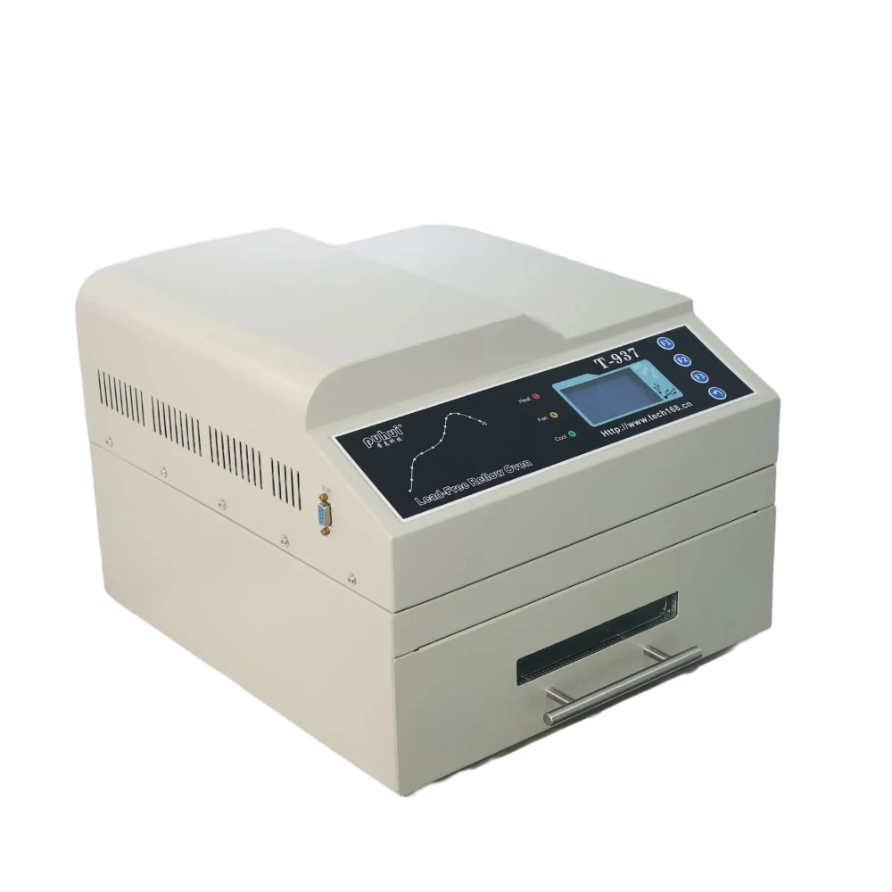 

Lead Free 110v 220v Puhui SMT Reflow Oven T-937 Infrared IC Heater Reflow Soldering Station for PCB Welding