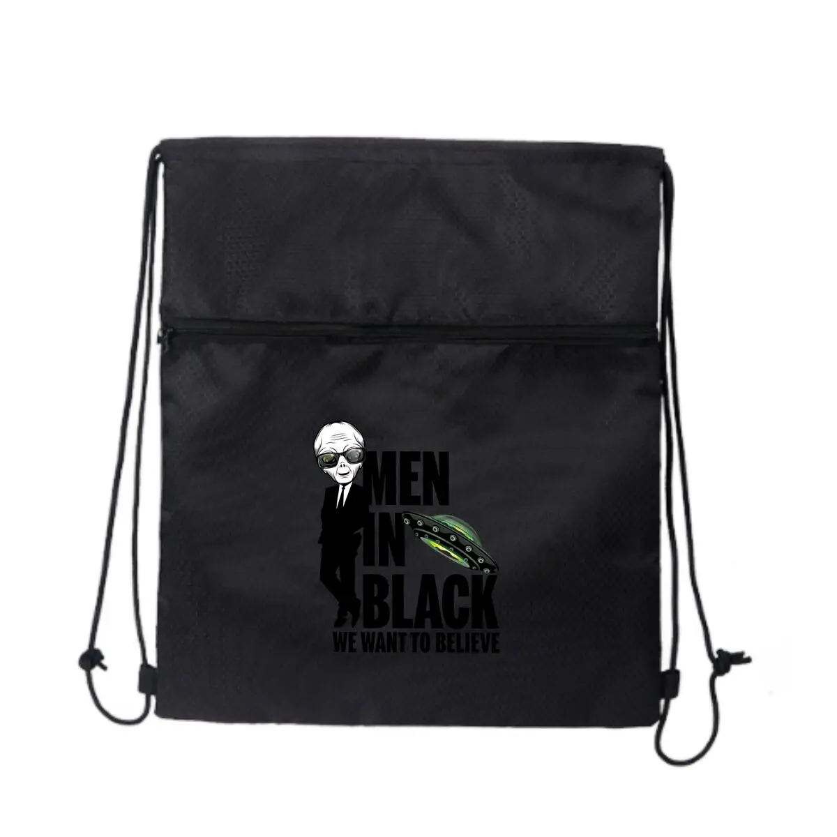 

Мужской черный рюкзак с логотипом Alien Attack Ride, сумка на шнурке, большой вместительности, женская и мужская одежда