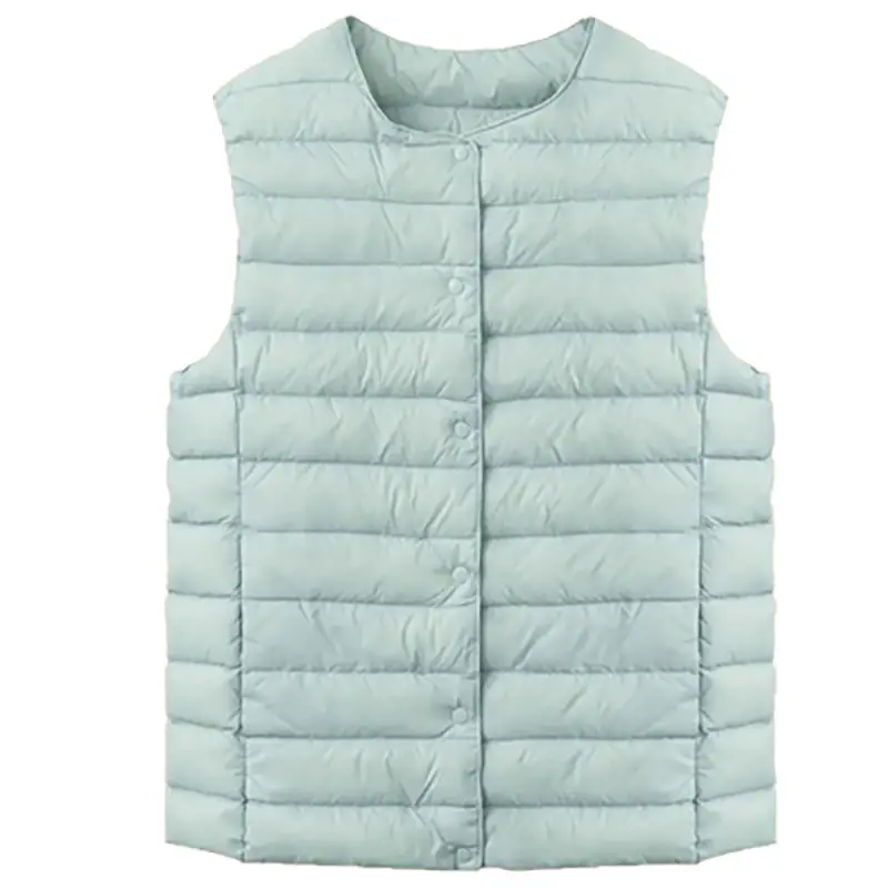 90% Ultra Light White Duck Down Women Vest Thin Coat Women Duck Down Sleeveless Jacket V Collar Or O Collar Coat