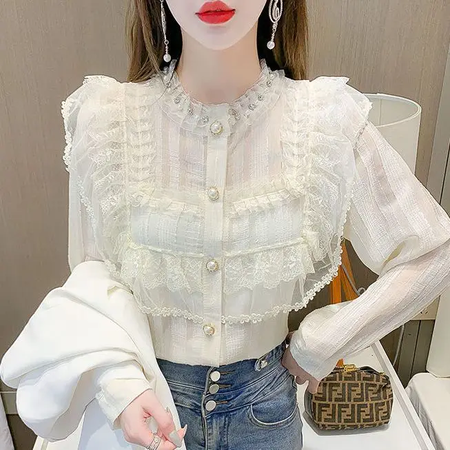 

Spring and Summer See Through Women's Shirt Classical Slim Fit for Women Thin Soft Long Sleeve Elegant Top Female T293