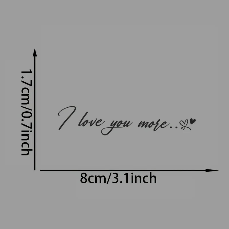 Romantic I Love You More Stickers 3PCS Cute Quote Vinyl Decals for Car Mirror Motorcycle Laptop Cup Window Gift