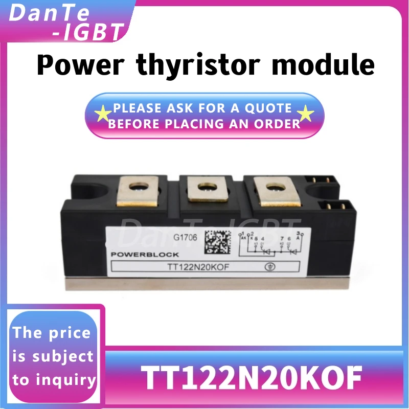 

TT122N20KOF новый модуль тиристора TT122N20 DC, регулятор напряжения, оригинальный спот