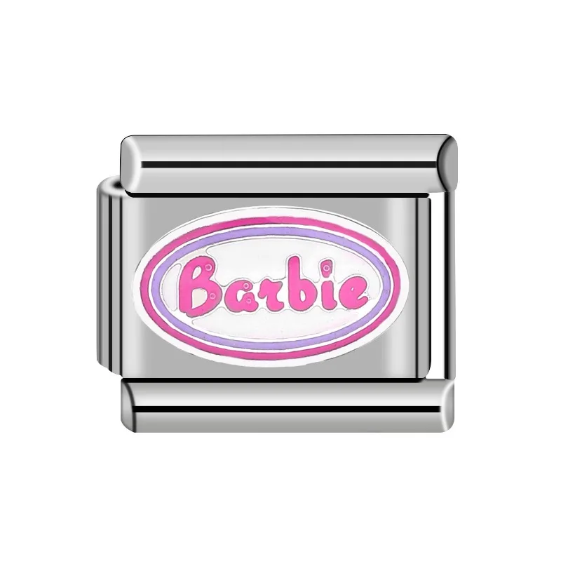 Barbie Princesa Ação Anime Character Pulseira, Módulo Charme Italiano, DIY Jóias para Crianças, Casal Presente de Aniversário, Novo