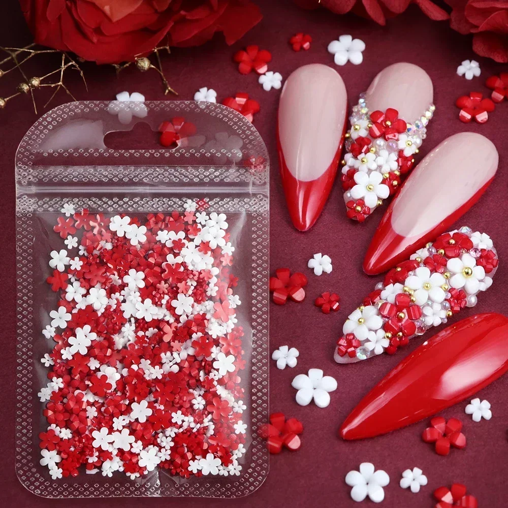 400pcs Valentines Day Resin Keychains DIY Accessories Acrylic Flower Decoration Resin Shaker Filler Silicone Mold Crafts Filling