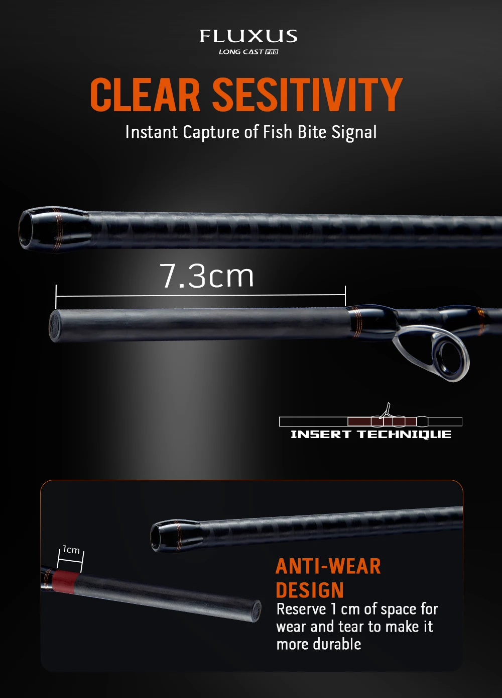Soloking Fluxus Ultralight Long Casting Spinning Baitcasting Angelrute Fuji Guide 40T Carbon Allzweck-Bass- und Hechtangelrute – Detail 8