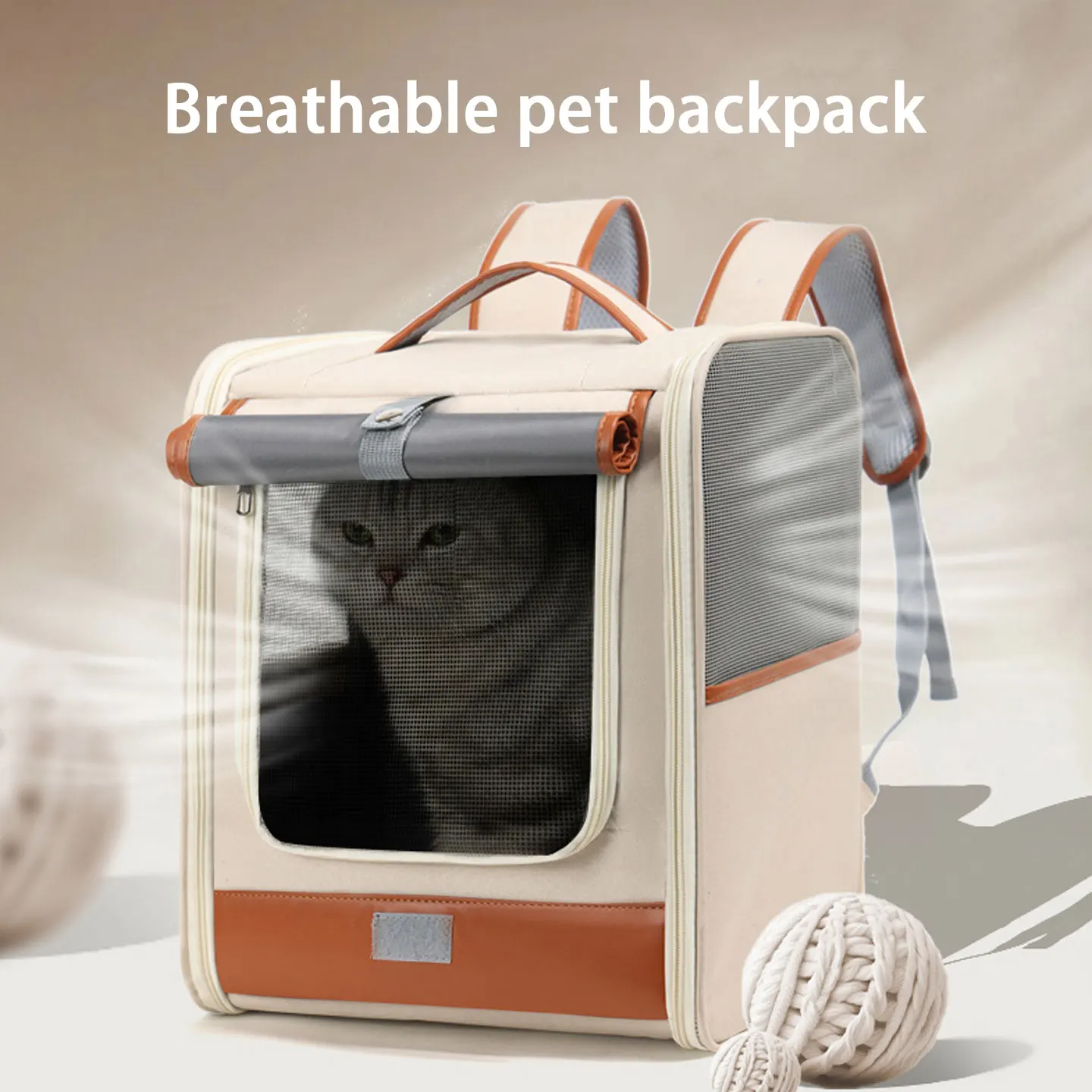 

Multi-Functional Fashionable Pet Backpack Carrier: Spacious, Breathable & Portable for Cats and Dogs
