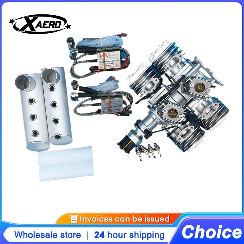 

DLE120T4 120CC 4-Cylinder 2-Stroke Engine for RC Airplane, Side Exhaust Natural Air-Cooled Aircraft Model Motor