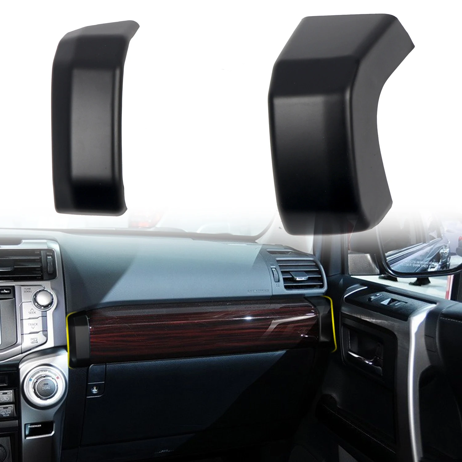 

for Toyota 4runner 2014-2023 Center Console Overlays Matte Black ABS Plastic 2pcs Not Suitable for Right Hand Drive