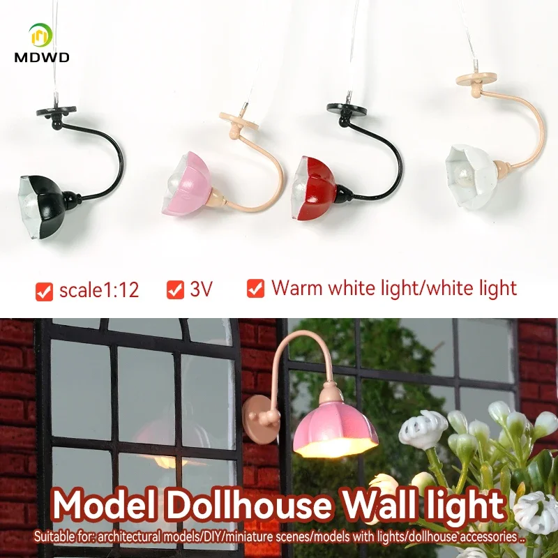 

1:12 Doll House Model Wall Light Advanced Color DIY Gifts Artwork Light Miniature Landscape Miniature Material