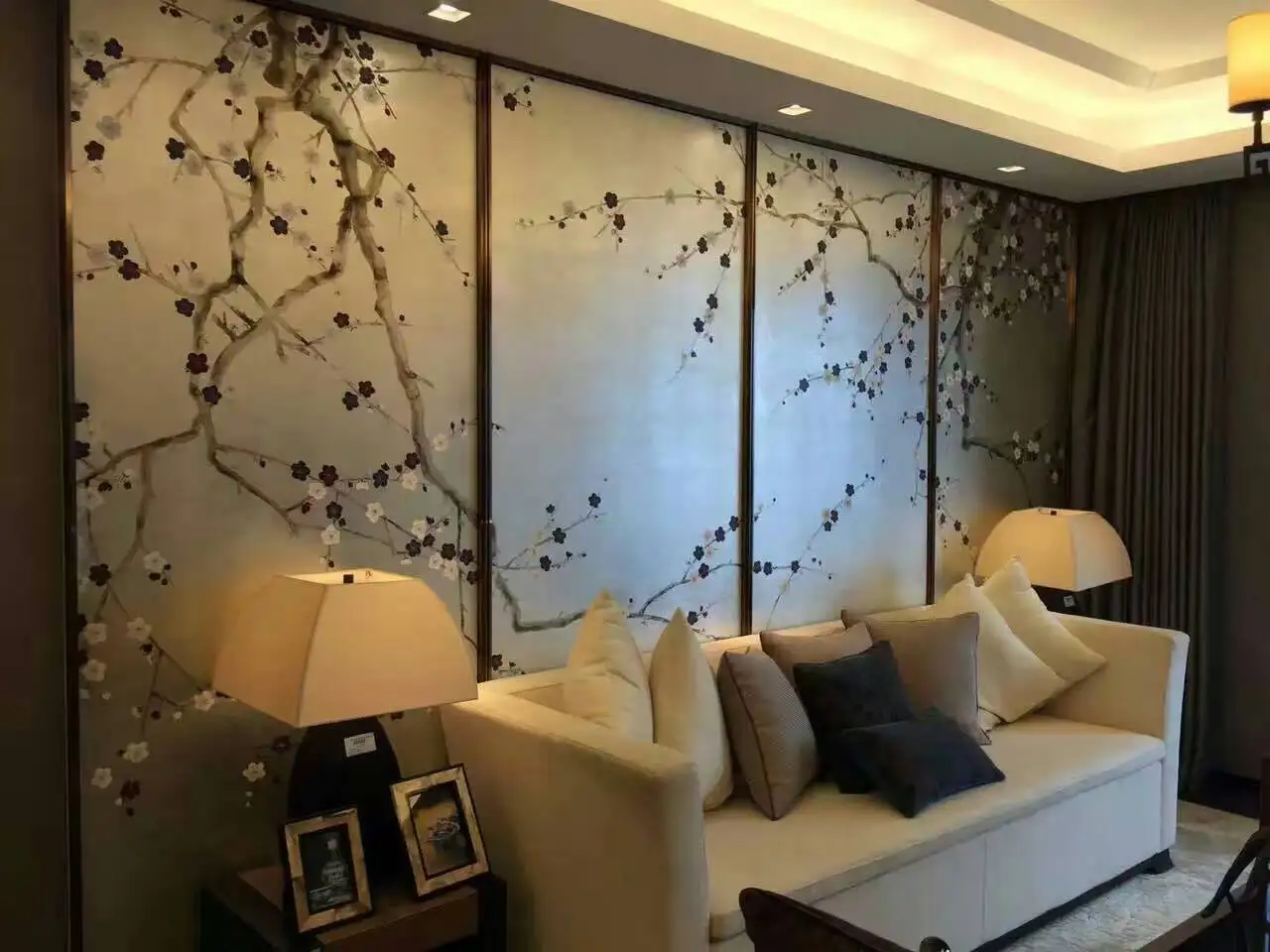 

Luxury Hand-Made Gold-Gilded Wallpaper Hand-Painted Plums Bedroom/Living/Study/Dining Room/Porch/Sofa/TV Papel Pintado De Pared