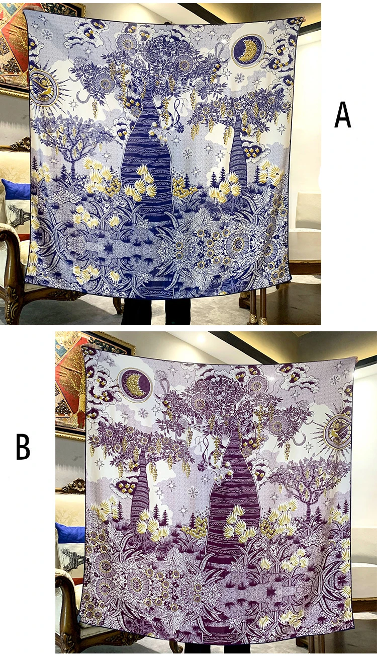 

Winter Wool Silk Scarf 135CM Square Wool Silk Scarves Wraps Stoles Rolled Edges Bandanas 135CM Mother Lover Christmas Gift