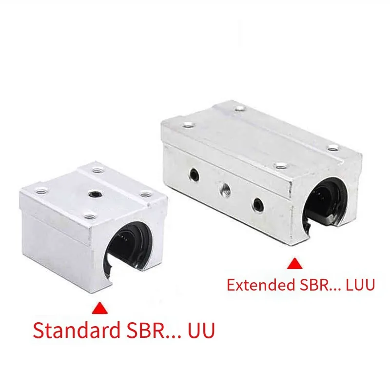 Extended SBR Open Linear Slide Bearing SBR12/13/16/20/25/30/35/40LUU Block Type Line Guide Rail Slider
