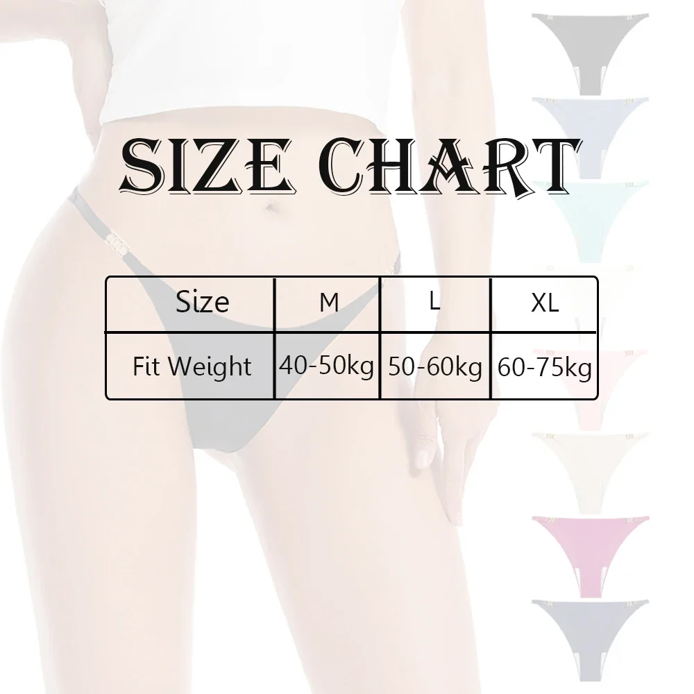 8Pcs/Set Women's Solid Color Thong Panties Underwear Sexy Low Waist G-String Briefs Panties Comfort Intimate Lingerie Underpants