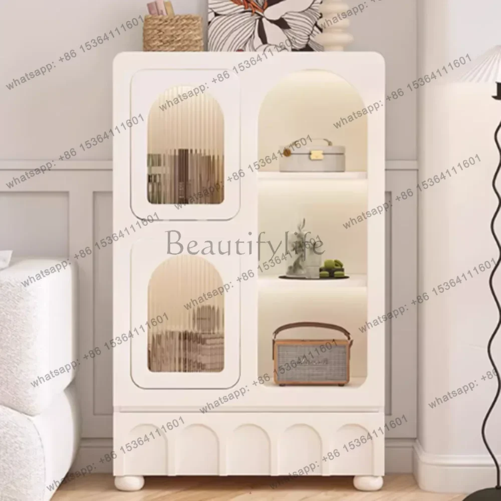 Vitrine minimaliste PJ avec porte en verre, armoires multifonctionnelles pour le salon