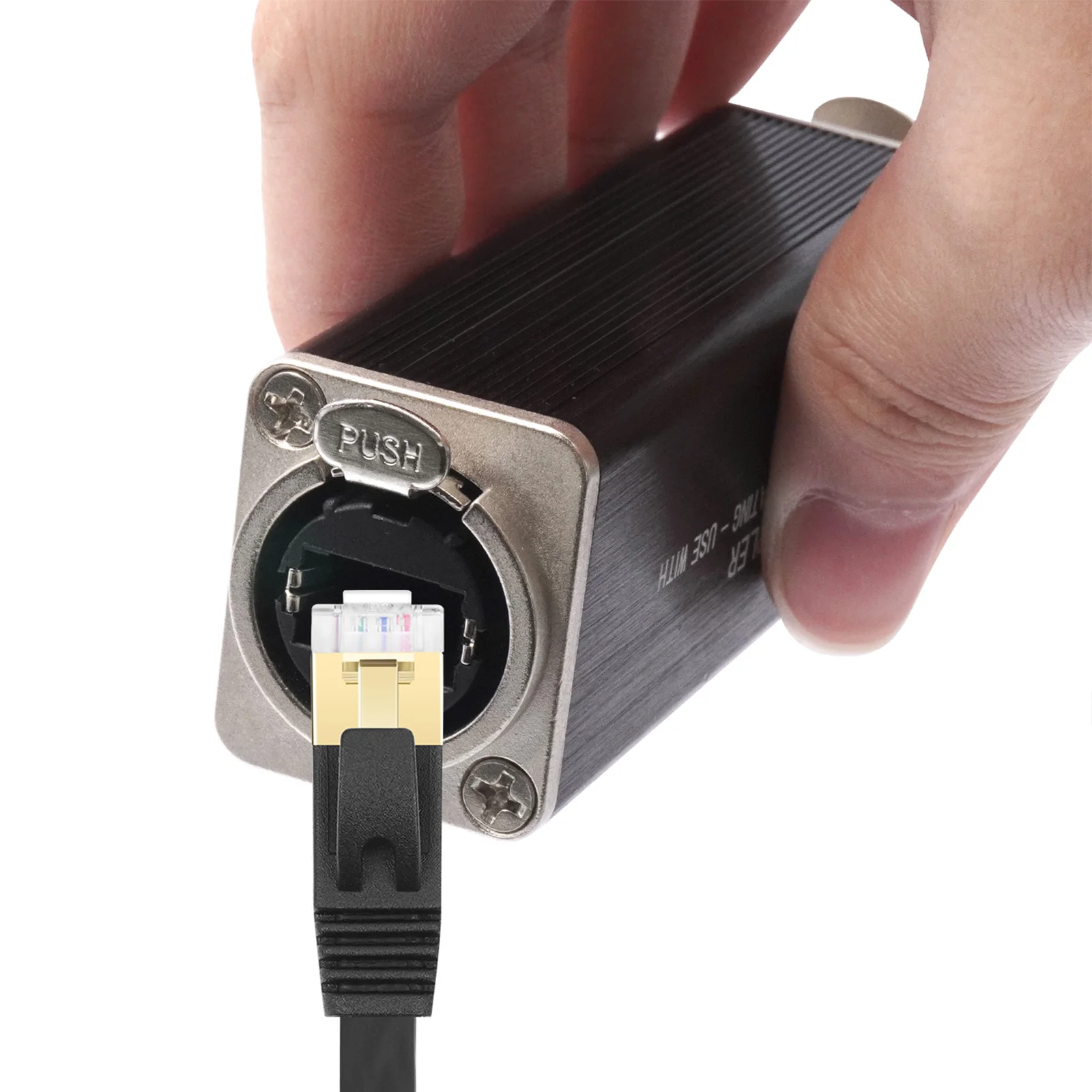 RJ45 Female To Female Ethercon Coupler with Recognized Spring Locking System Cable Extension Connector for Cable Extensions