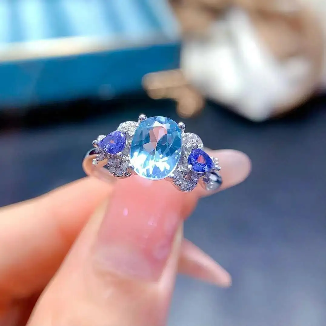 

Party Gift Super Good color 100% Real Natural Tanzanite Ring 925 Sterling Silver Delicate Women Ring Fine Jewelry