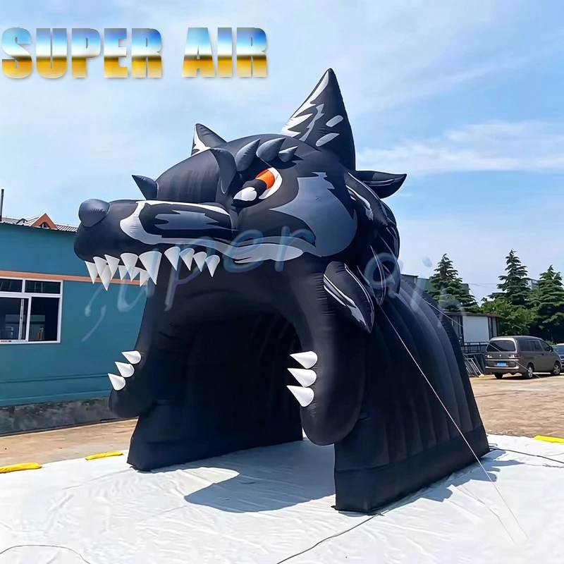 Giant Inflatable Wolf Head Tunnel, Sports Team Mascot Entryway for Football Game, Stadium, Event, Parade, Outdoor Decor