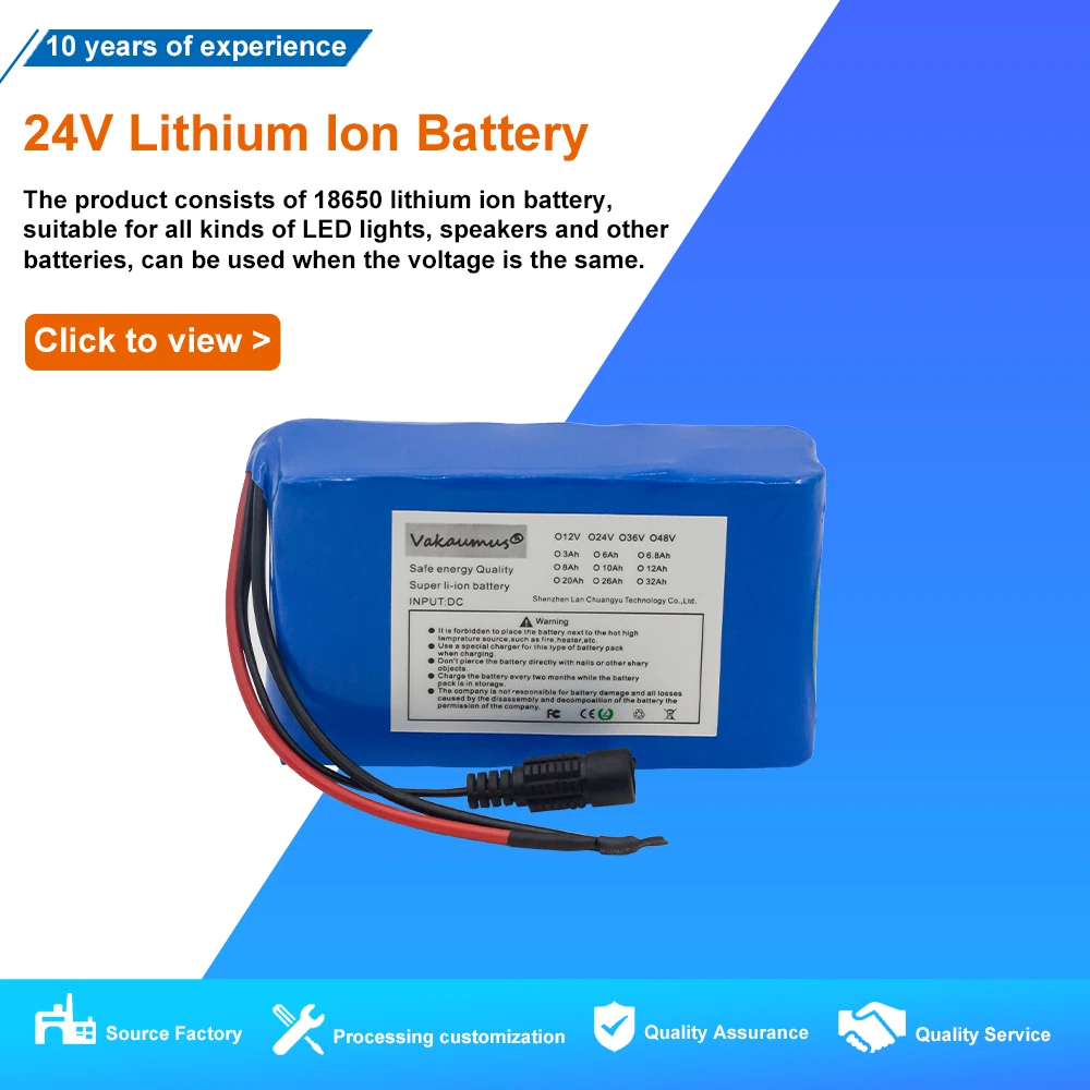 

24V 6AH 6S2P 18650 Li-Ion Battery 25.2V 6000mah Electric Toy Car/Electric/Li-Ion Battery Pack with BMS/2A Charger