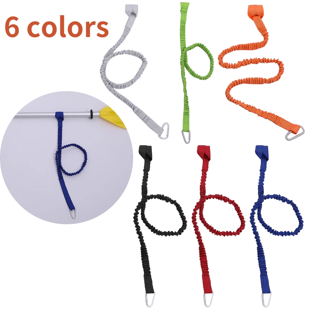 

Elastic Kayak Paddle Leash Adjustable with Safety Hook Fishing Rod Pole Coiled Lanyard Cord Tie Rope Surfboard Bungee Keeper