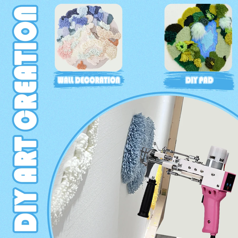Tufting Gun Cut Pile und Loop Pile 2-in-1 Elektrische Teppichpistole Starter-Kit für Tufting-Liebhaber mit Digitalanzeige – Detail 6
