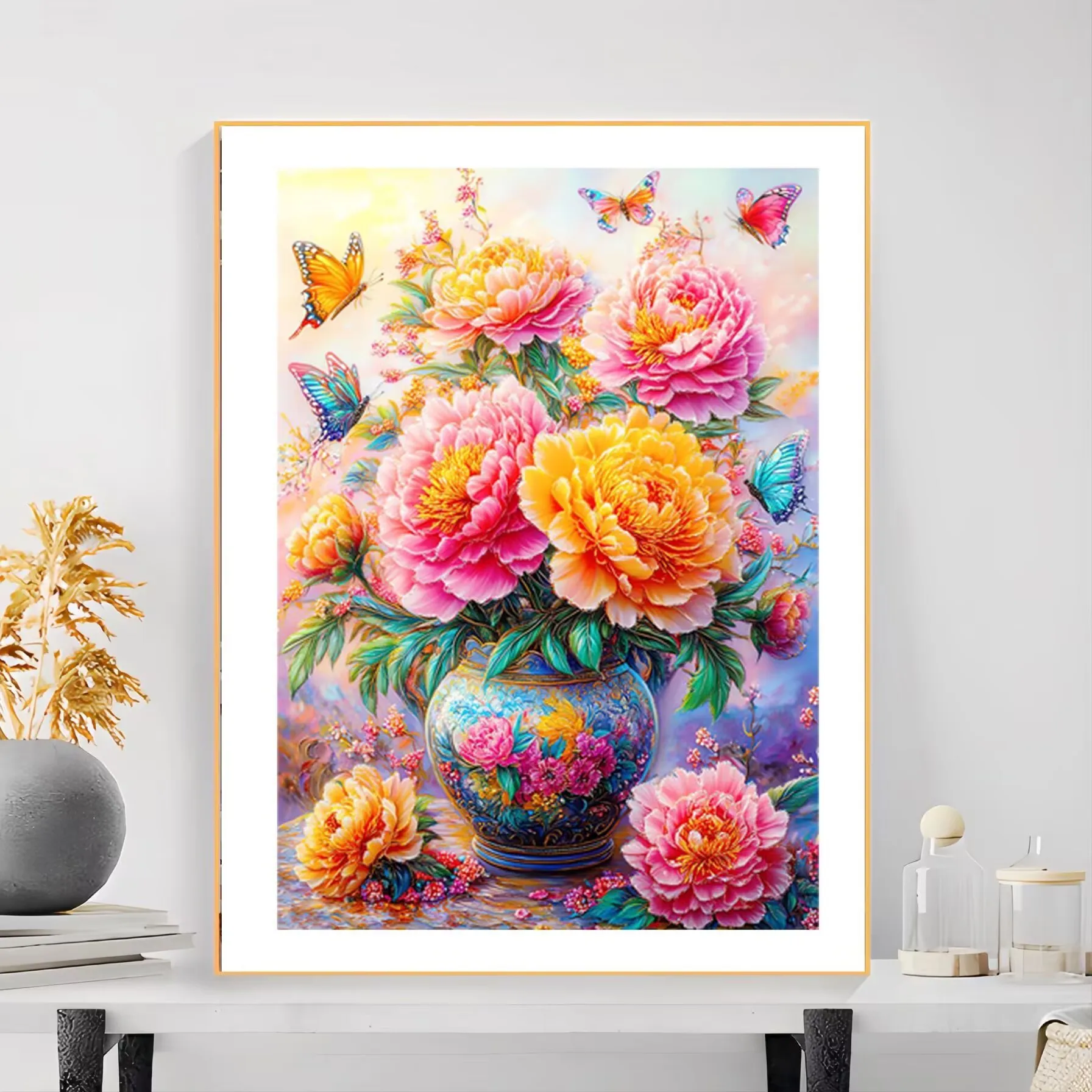 

11CT 9CT красочные цветы ваза для вышивки DIY наборы с принтом вышивка крестиком хлопковые наборы для рукоделия ремесла с иглами