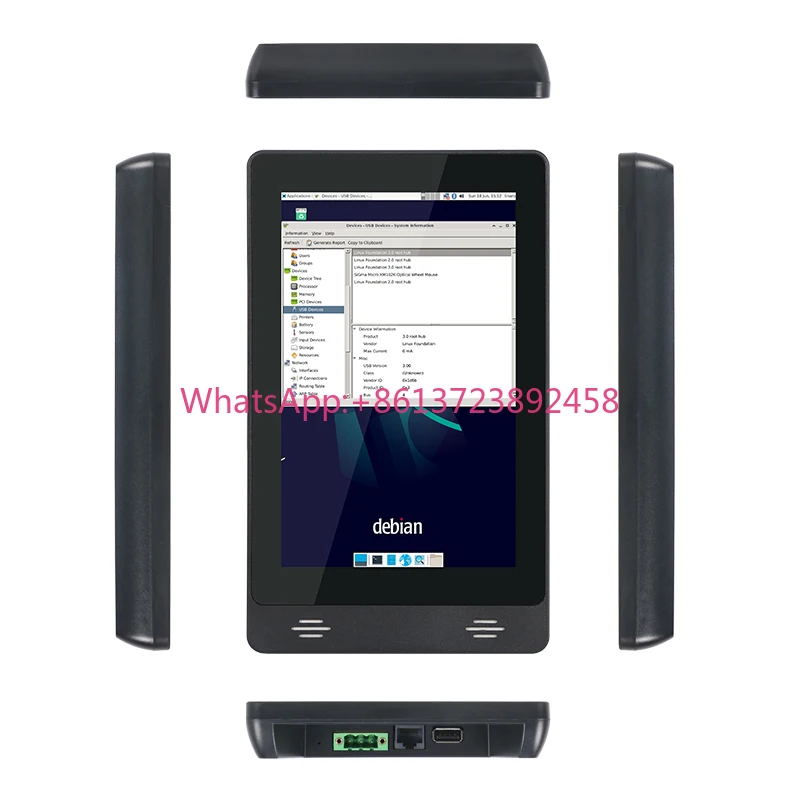 2025 Portworld 8 Inch display RJ45 POE Tablet with Android /Linux OS for POS Terminal