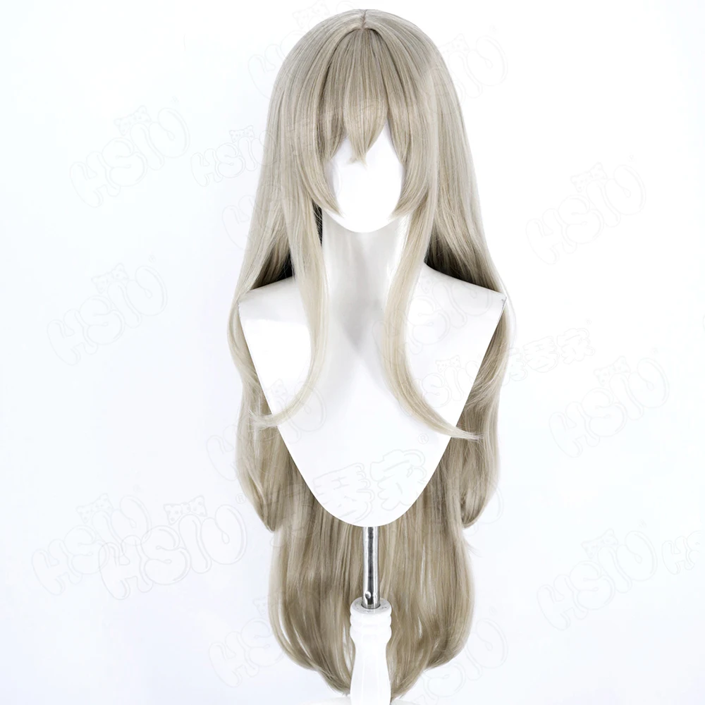 معاقبة اللعبة: GRAY RAVEN Bianca ‌   شعر مستعار كوسبلاي 95 سم كتان مختلط شعر طويل شعر مستعار اصطناعي + غطاء شعر مستعار للحفلات الهالوين