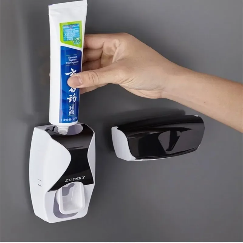 Fully Automatic Toothpaste Dispenser Hole Punched Toothbrush Toothpaste Storage Shelf Wall Hangers Bathroom Accessories