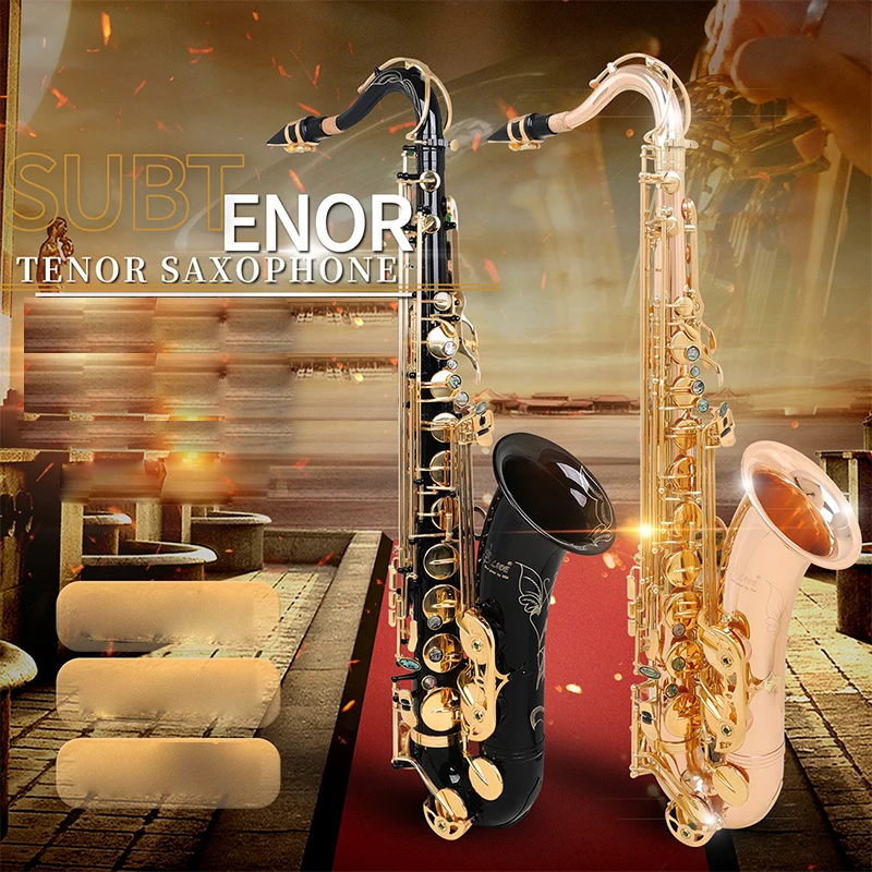 Tenor saxophone in Bb hand carved abalone shell body band professional performance saxophone