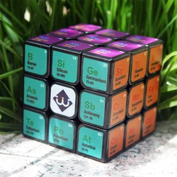 Cubo Mágico Profissional com Elemento Químico, Tabela Periódica, 3x3x3, Velocidade 5,6 cm, 3-Order, Fórmula, Brinquedo Educativo