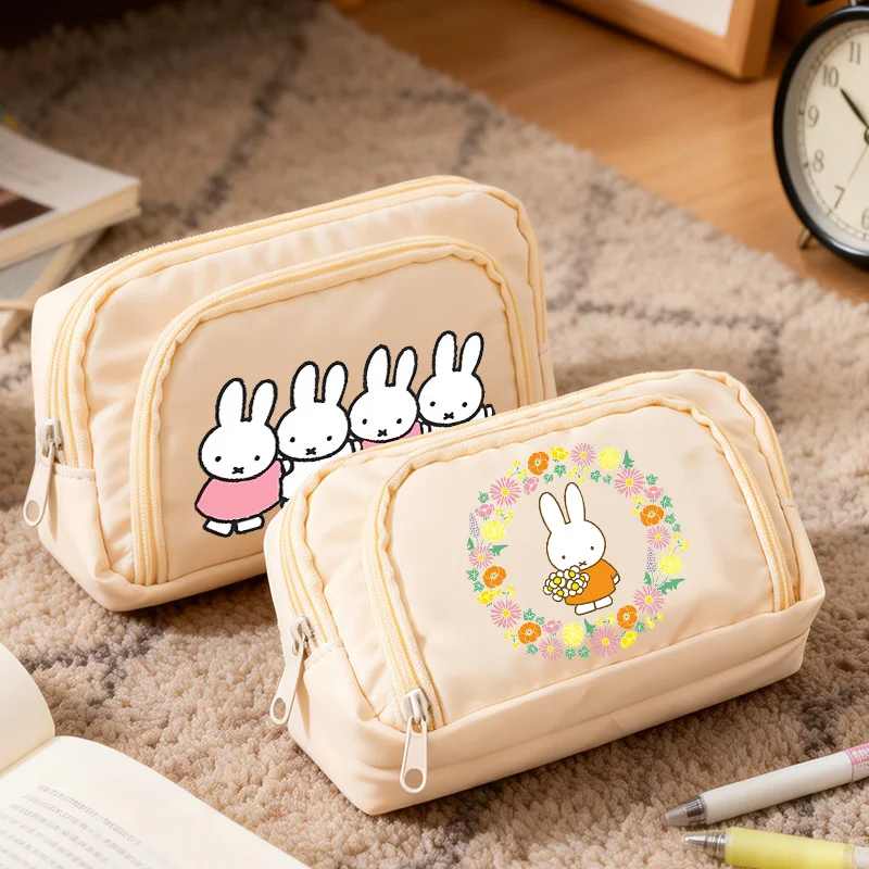 Miffys Federmäppchen mit Cartoon-Kaninchen-Motiv, große Kapazität, für Studentenbedarf, Schreibwaren-Organizer für den Schulanfang, Geburtstagsgeschenk