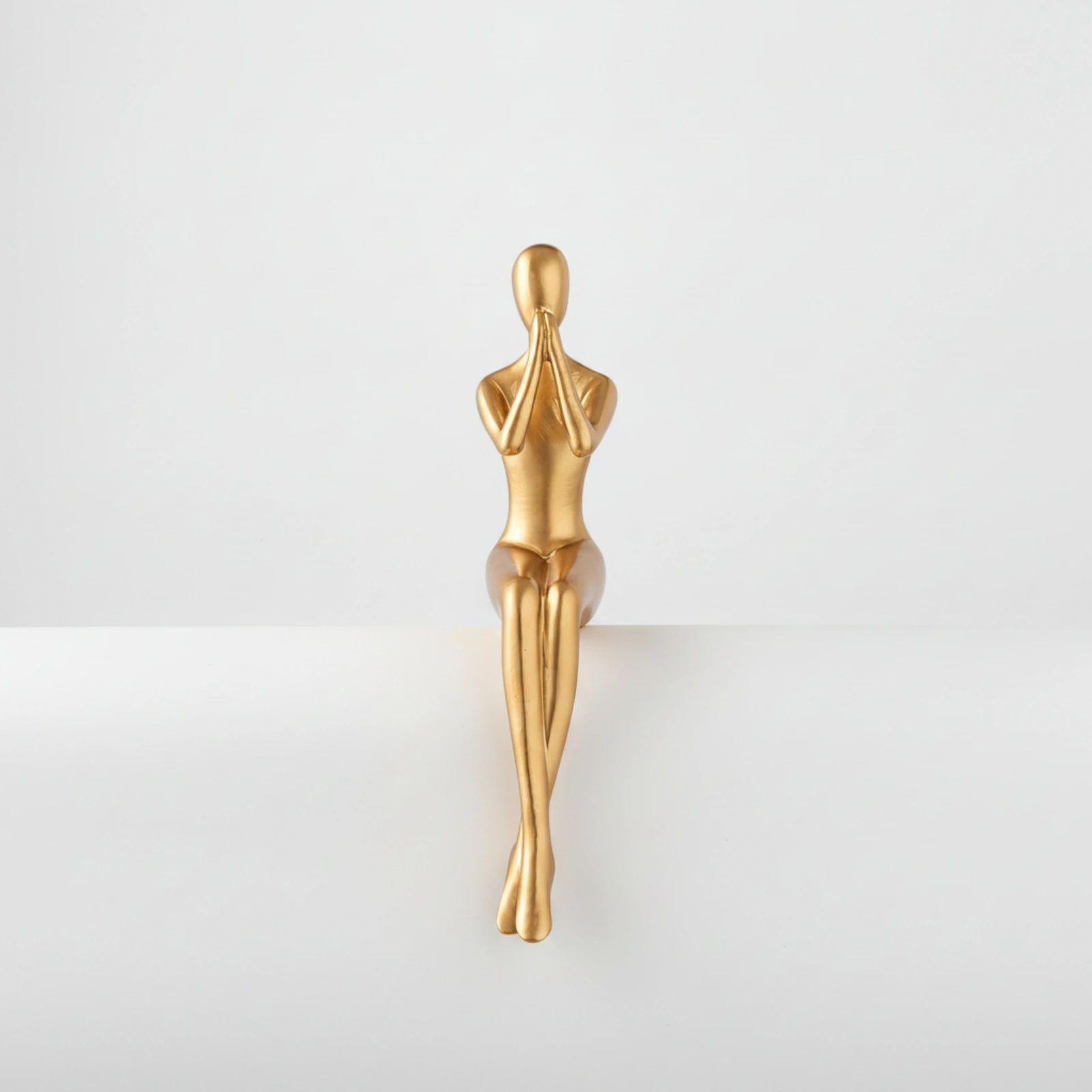 Faceless Human Figurine Minimalist Resin Figurine Faceless Statue Modern Abstract Sculpture Glossy for Bookshelf, Entryway