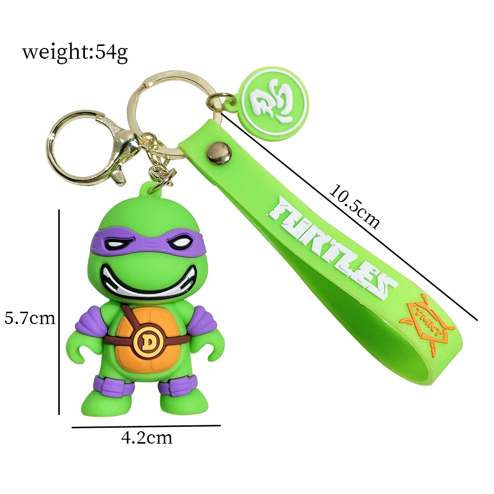 In Stock Teenage Mutant Ninja Turtle Keychain Cartoon Tortoise Keyring Leo Raph Mikey Don Boy Girl Key Chains Children Gifts