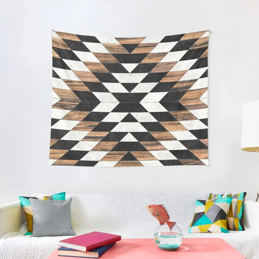 

Urban Tribal Pattern No.13 - Aztec - Concrete and Wood Tapestry Wall Coverings Living Room Decoration House Decor Tapestry