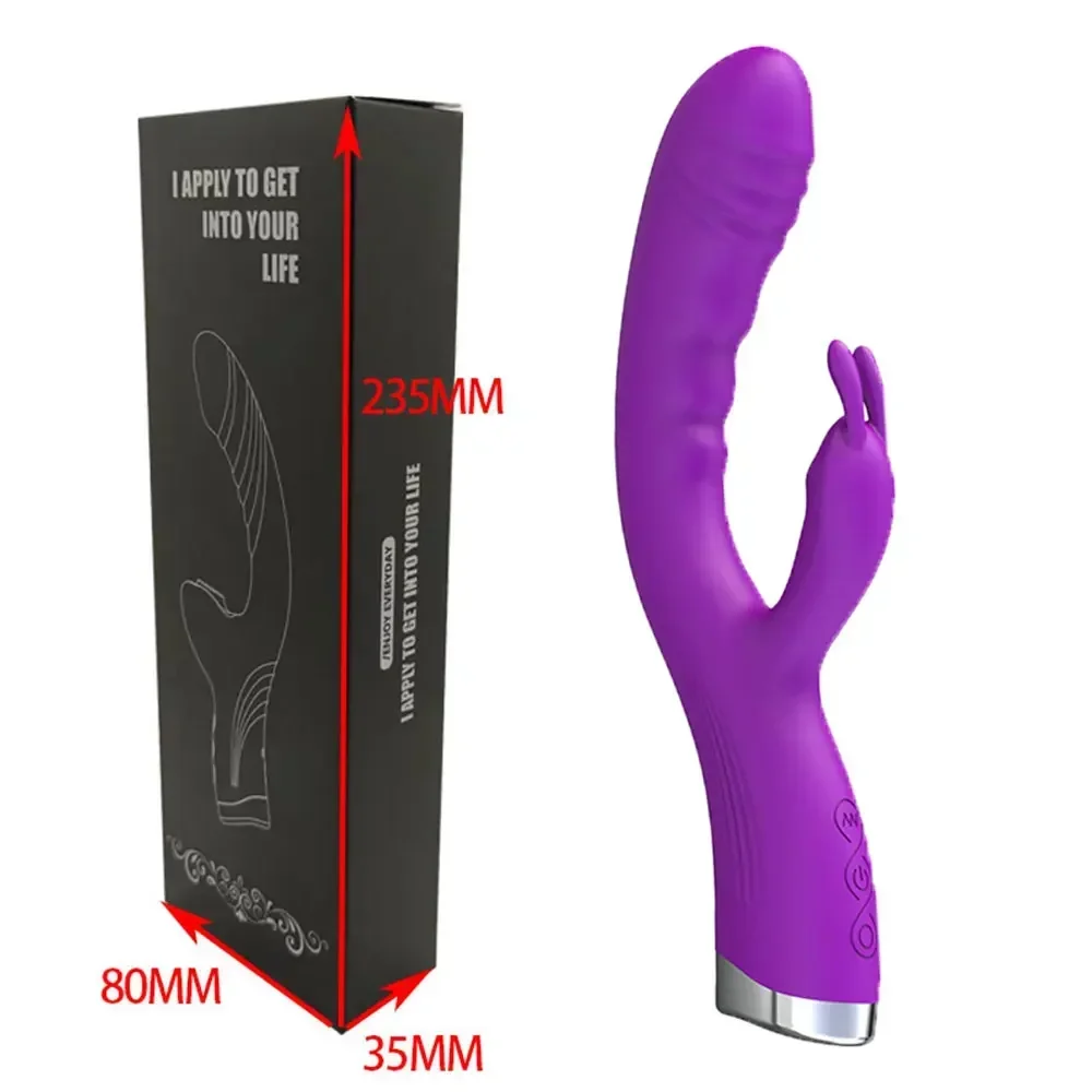 10 Speed G Spot Vibrator USB Rechargeable Powerful Dildo Rabbit Vibrator for Women Clitoris Stimulation Massage Adult Sex Toys