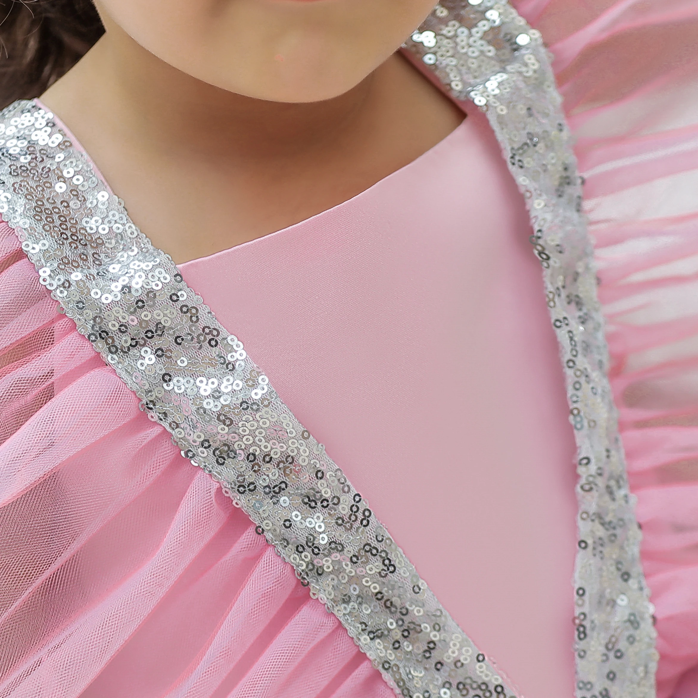 Toddler Bow sequin Baby Girl Party Dress Baptism 1st Birthday Princess Wedding Kids Dresses for Girl Wedding Bridemaid Prom Gown