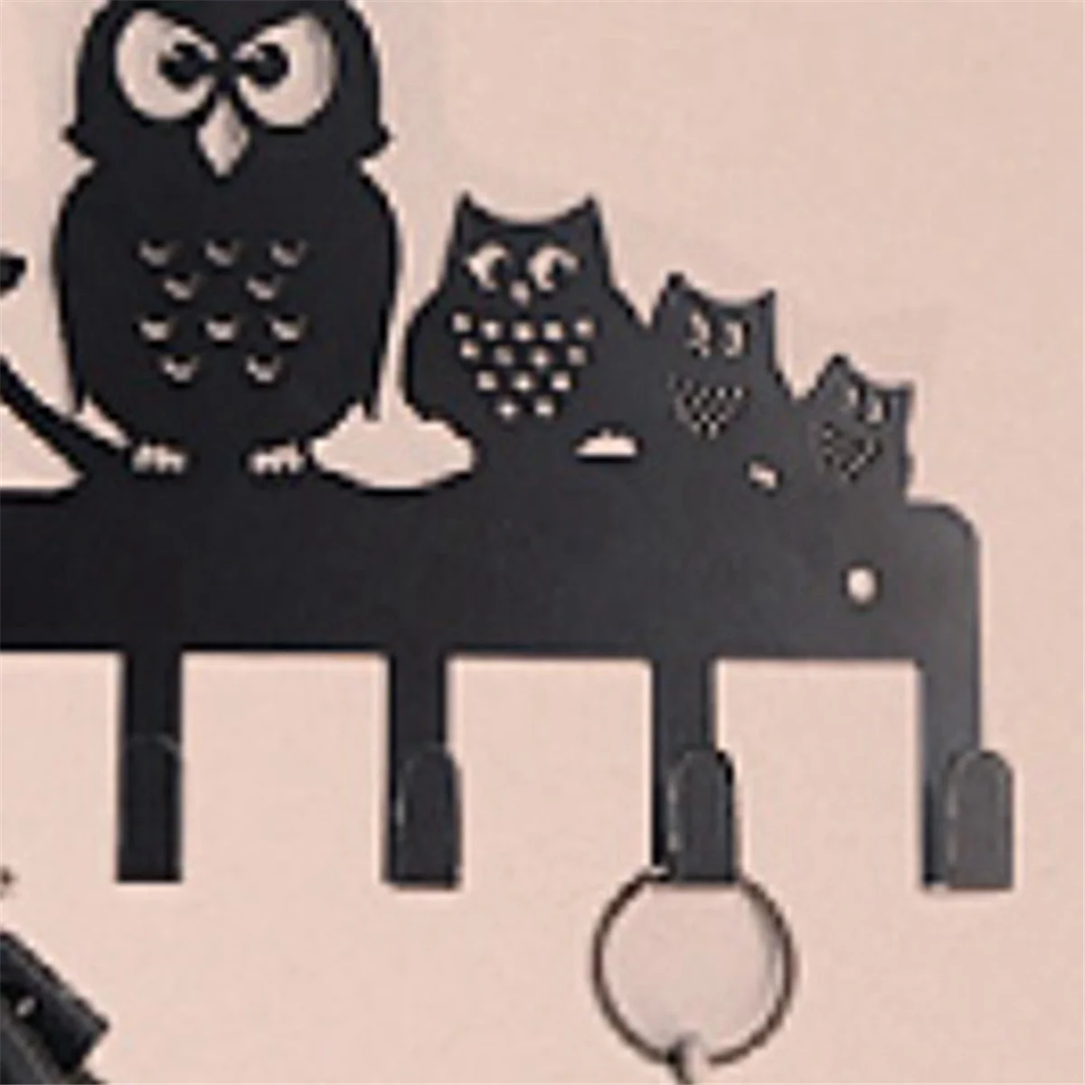 ELBA_A حامل مفاتيح على شكل بومة على الحائط بدون خطاف للأظافر لتزيين المنزل #4