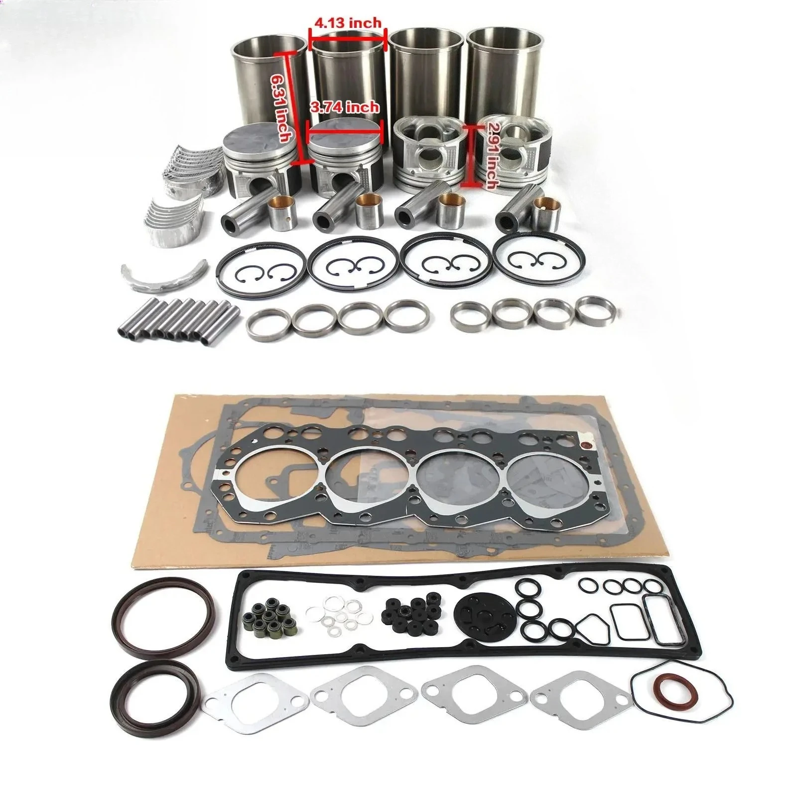 

TD27 TD27T Engine Rebuild Kit with Valves for Nissan TCM Forklift D21 D22 Bearing