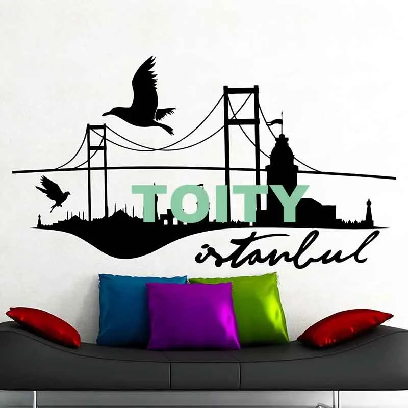 Istanbul Wall Decal Logo Turkey Famous Silhouette Scenery Word City Vinyl Sticker Home Room Interior Decor Mural