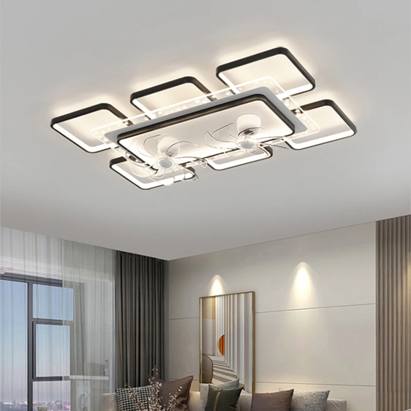 Modern ceiling lamps bedroom folding Ceiling fan ceiling fan with led light and control ceiling lamp for living room lighting