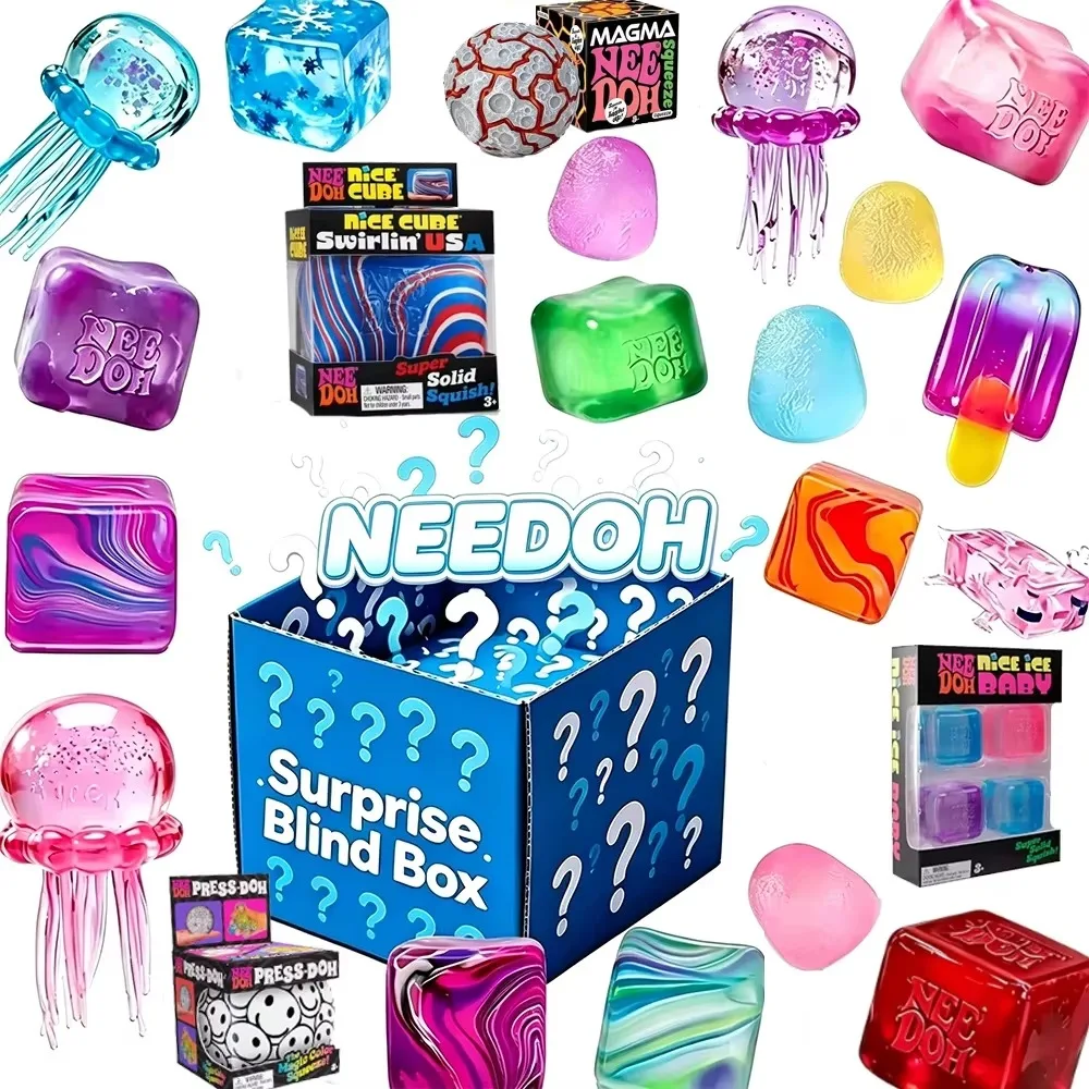 Needoh Sensory Jellyfish Gummy Bear Toy Soft Nice Cube Anti-Stress Stress Relief Pressure Souvenir Sensory Non-toxic Fidget Toy