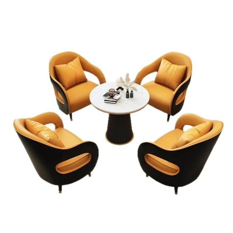 

Sales office, reception table, chairs, light luxury hotel, reception sofa, combination office, business negotiation, single sofa